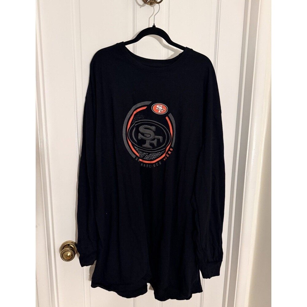 49ers San Francisco Black Long Sleeve Logo NFL 100% Cotton Sweater Size 4XL